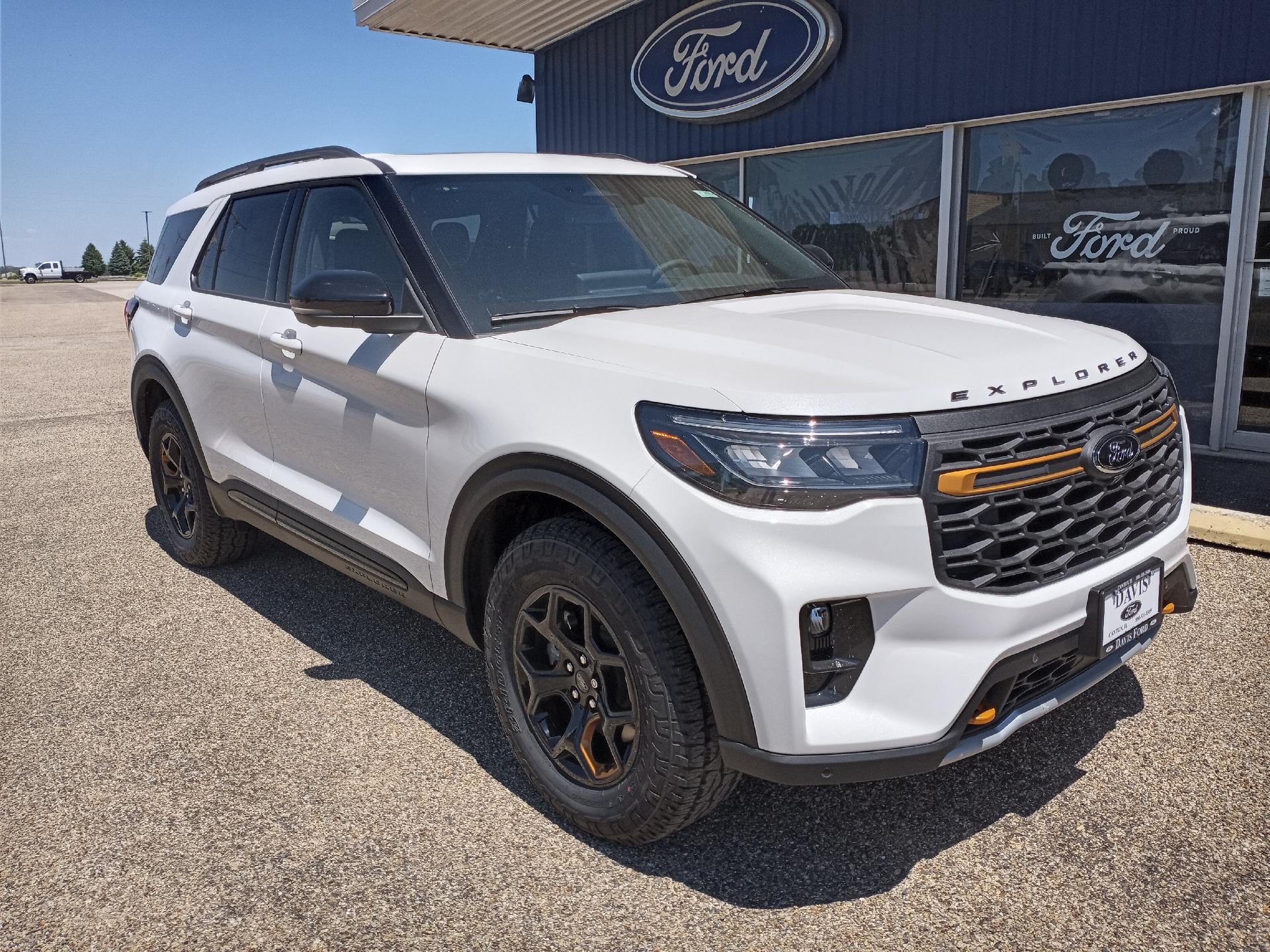 2026 Ford Explorer Tremor 4WD in White — front three-quarter view