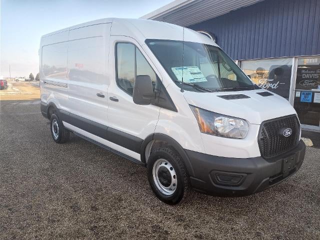 2026 Ford Transit Cargo Van T-250 148" Med Rf 9150 GVWR RWD in Oxford White — front three-quarter view