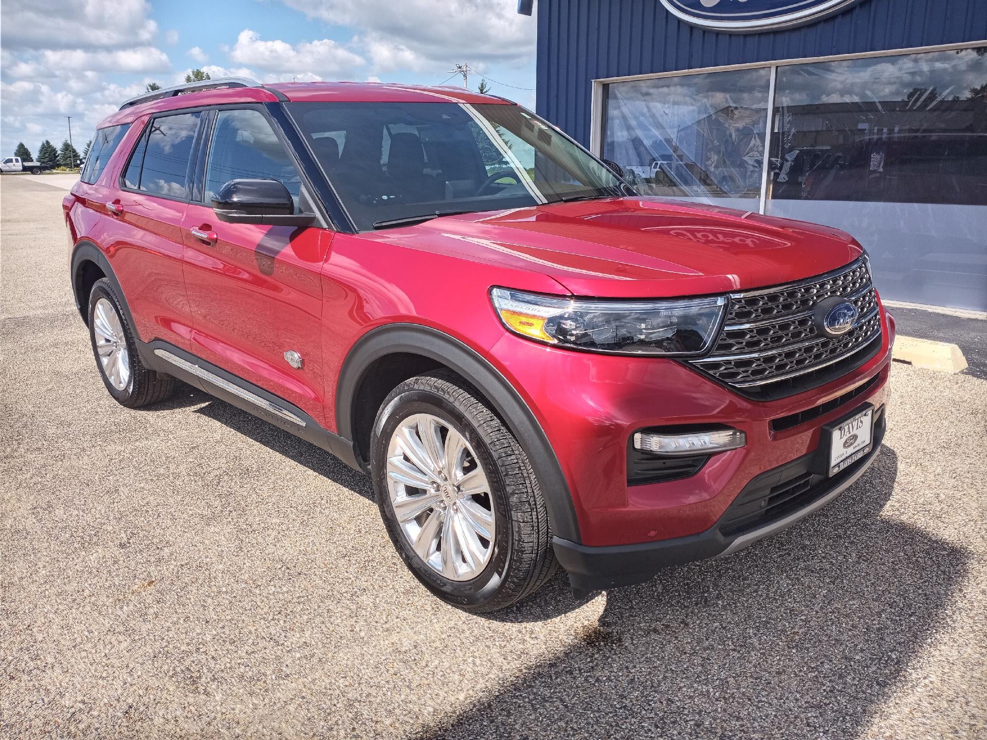 2023 Ford Explorer King Ranch 4WD in Red — front three-quarter view